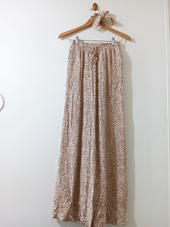 By Together Pants - VICI BY TOGETHER HIGH RISE ANIMAL PRINT FLOWY BOHO JUMPSUIT WIDE LEG PANTS SMALL